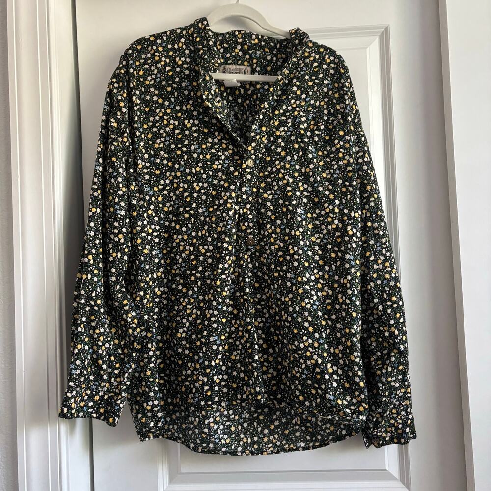 Vintage Women’s Classic Old West Styles Ditsy Floral Button Down Sz L Western